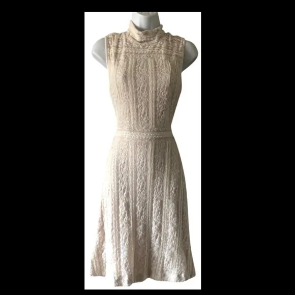 Vince Camuto Womens Lace Mock Turtleneck Cocktail Dress 9156763